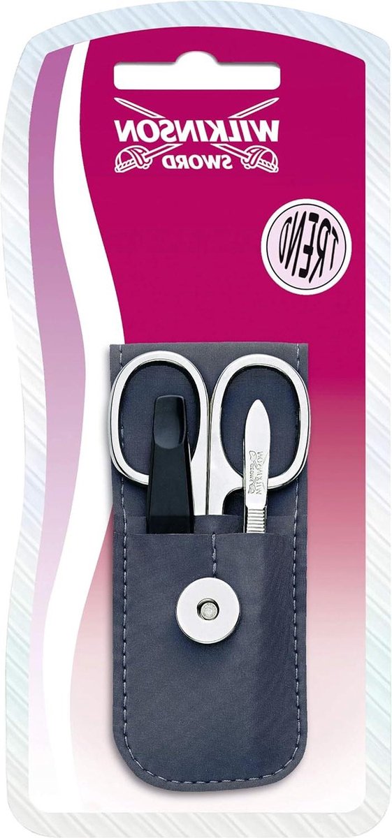 Goedkoopste Manicure Set van leer - Sword etui 3-delig - 1 stuk