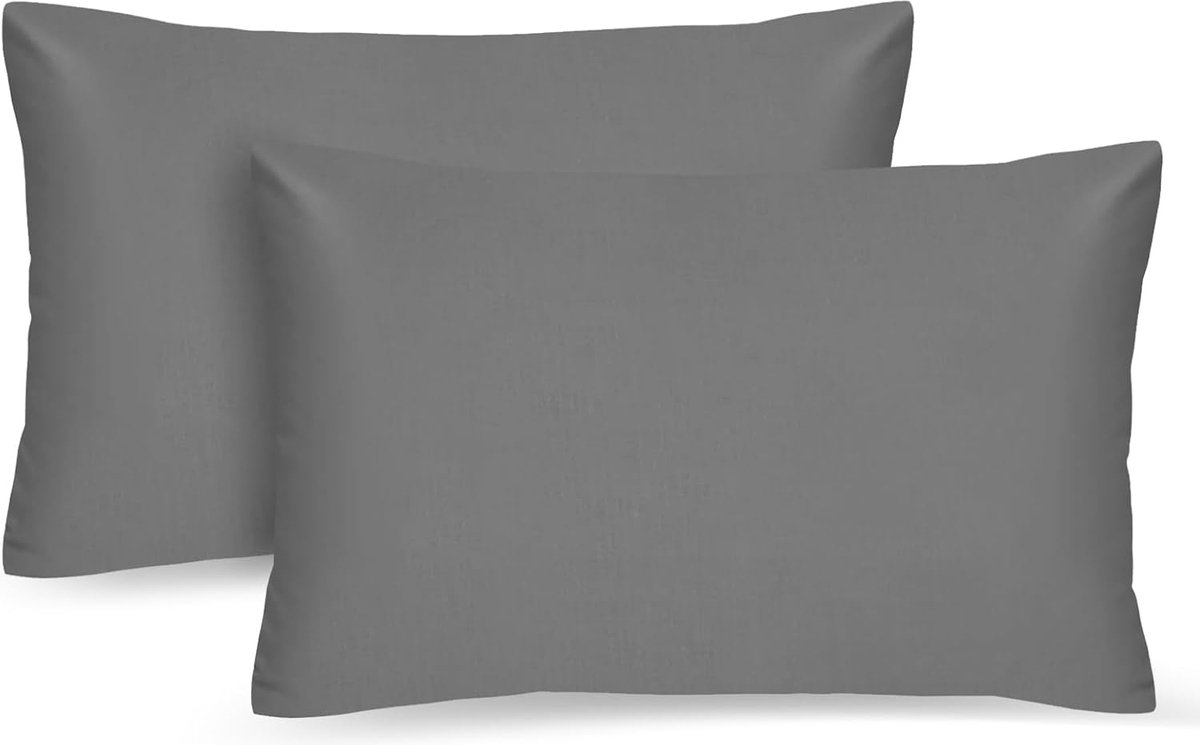 Goodivery ® Zachte en Ademend Grijze Kussenhoezen Set van 2 met Onzichtbare Rits voor Alle Seizoenen