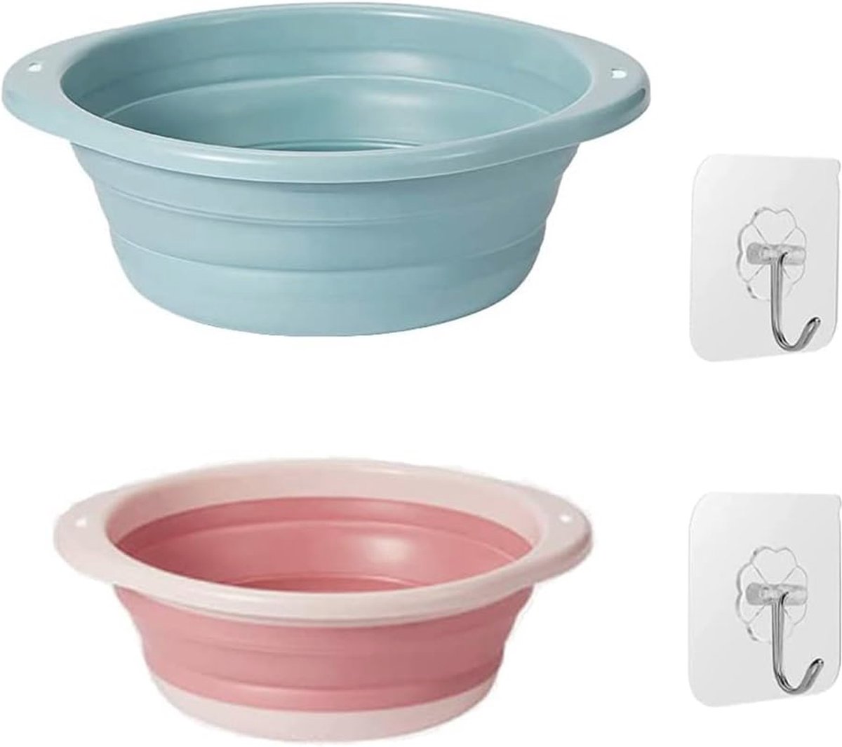 Goedkoopste Opvouwbare wasbak voor camping en outdoor activiteiten - 2 stuks multifunctionele spoelbakken