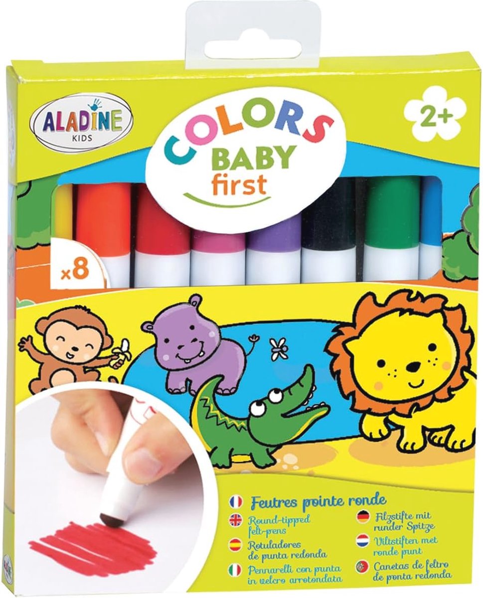 Viltstiften voor baby's met afgeronde punt - veilig en leuk tekenen
