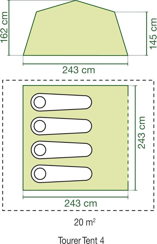 Instant Tent Tourer Tent voor 4 Personen - Snel en Waterdicht — afbeelding 2