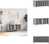 vidaXL - Platenkast - 100x38x48 - cm - bewerkt - hout - hoogglans - wit