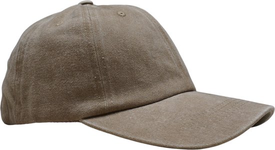 Foto: Jeans cap unisex baseball cap denim 100 katoen verstelbare riemsluiting taupe