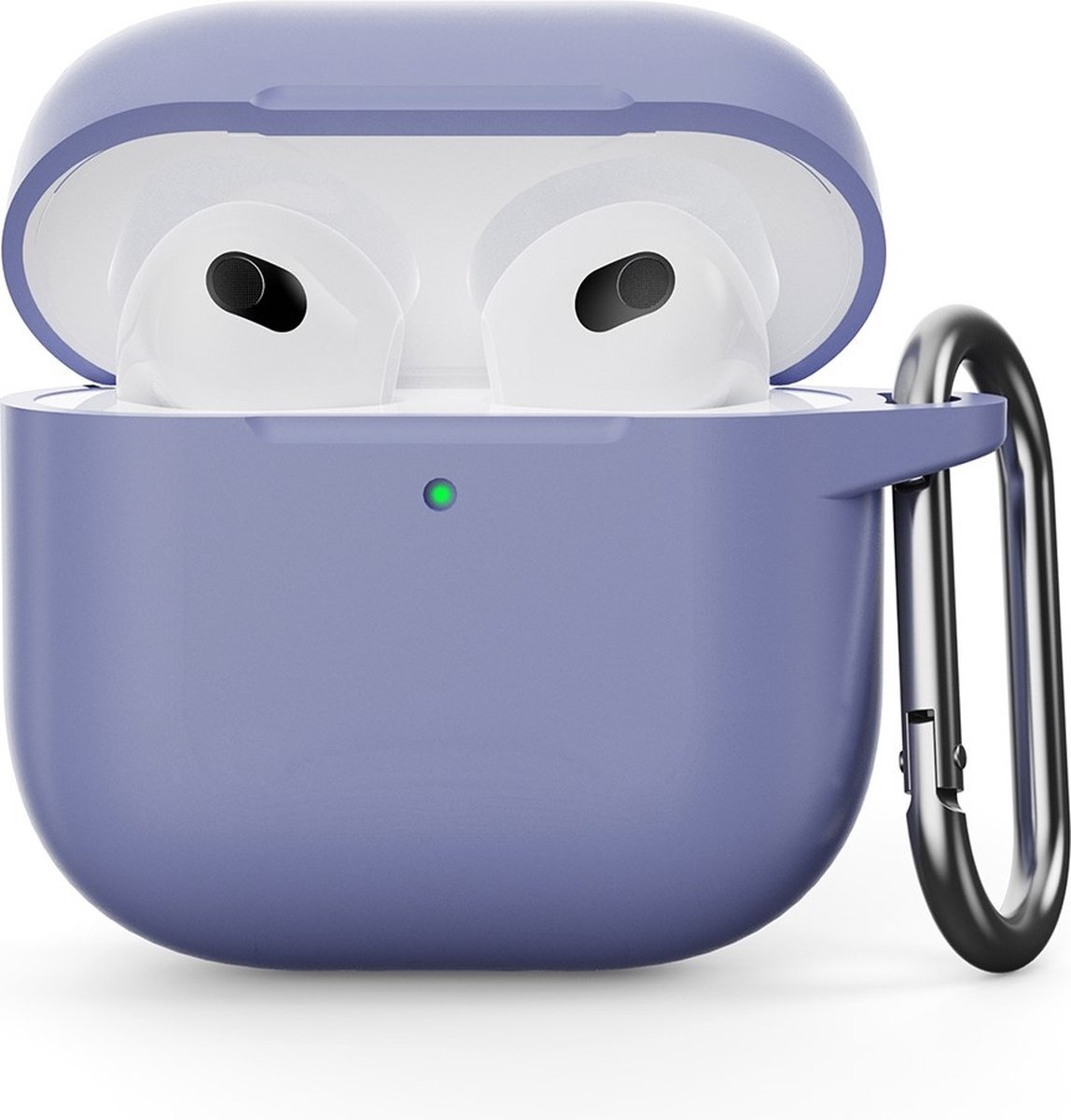 Coverup Hoesje - Geschikt voor AirPods 4 Hoesje - Coverup Siliconen AirPods Case met Sleutelhanger - Lavendel