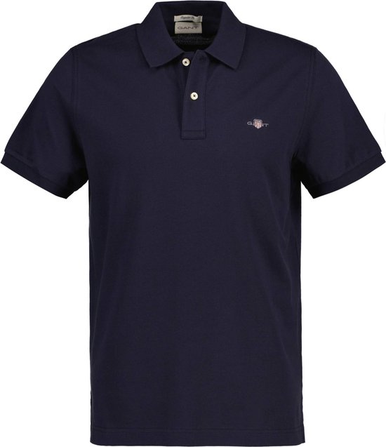 Gant Shield Piqué Poloshirt Donkerblauw (navy) - Maat 3XL - Heren