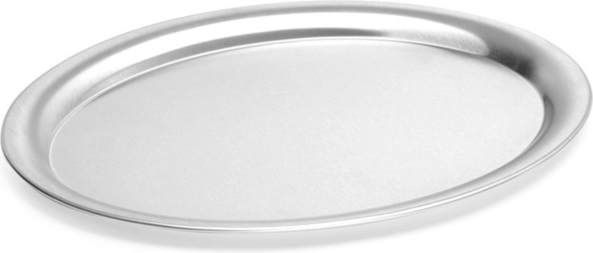 HENDI Ovaal koffieplateau – roestvrij staal – 285x220 mm – satijn finish – vaatwasserbestendig