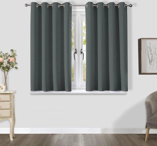 H.VERSAILTEX 100% verduisterende gordijnen voor slaapkamer met zwarte voering, volledige kamer verduisterende gordijnen 244 cm lang thermisch geïsoleerd achterlipje/roedezak raamgordijnen voor