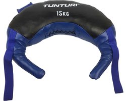 Tunturi Bulgarian bag gewicht 15kg - Fitness sandbag voor krachttraining - Powerbag Blauw - Incl. gratis fitness app