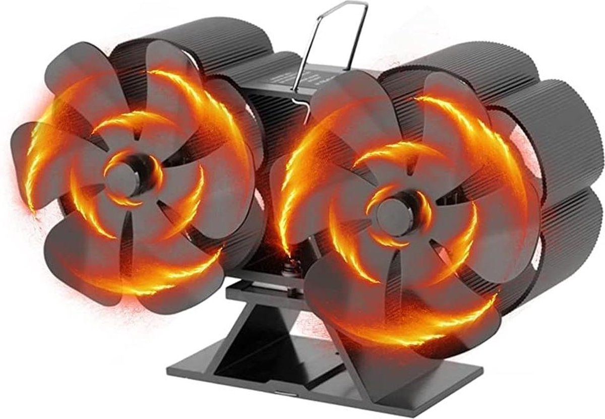 Houtkachelventilator voor stille werking - efficiënte warmteverdeling - milieuvriendelijk - 12 stuks