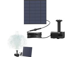 Fonteinpomp - Op Zonne-energie - 5M Kabel - 1,2W - Zwart