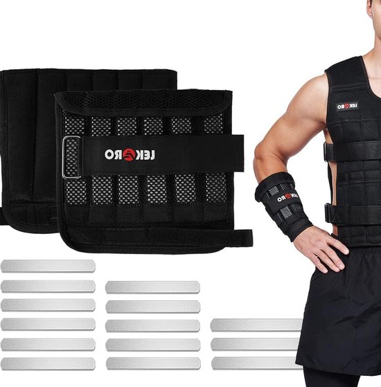 LEKÄRO polsarmgewichten, verstelbare polsgewichten, afneembare polsgewichten voor mannen, vrouwen, voor fitness, wandelen, joggen, training, hardlopen, 1 paar 2 stuks (verstelbare polsarmgewichten 2,0 kg