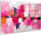 vormen schilderijen glas - Abstracte kunst muurdecoratie - Schilderij Moderne kunst - Muurdecoratie landelijk - Acrylglas schilderij - Decoratie woonkamer acrylglas 90x60 cm
