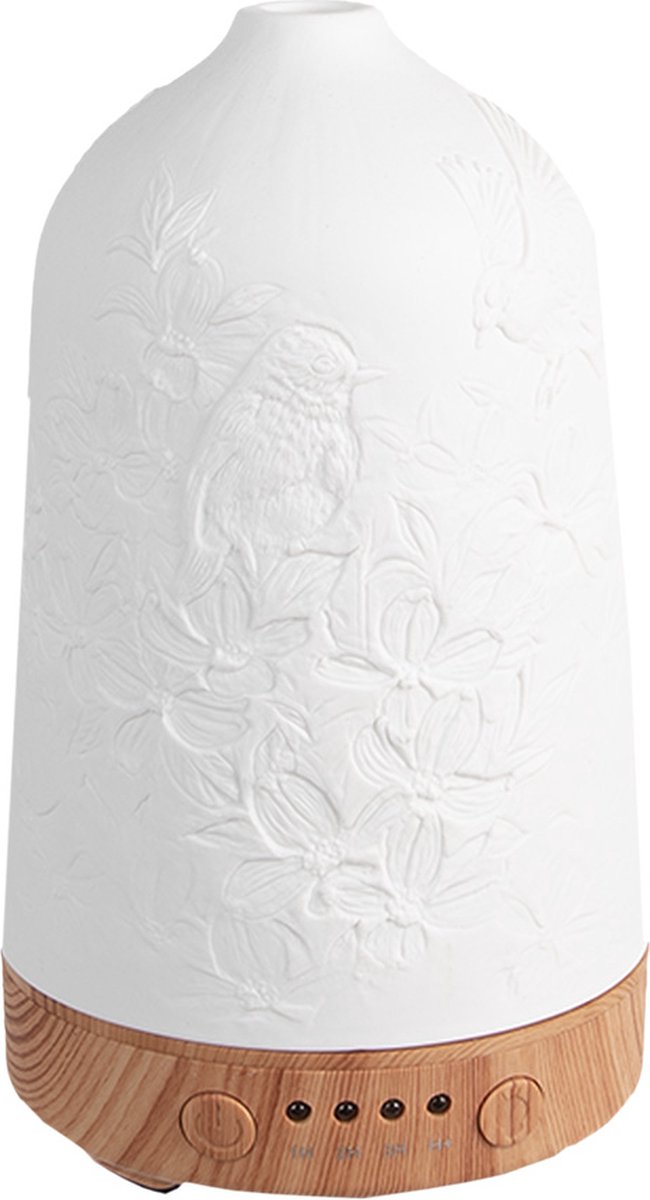 Goedkoopste Clayre & Eef Aroma diffuser Ø 9x17 cm Wit Porselein Vogels