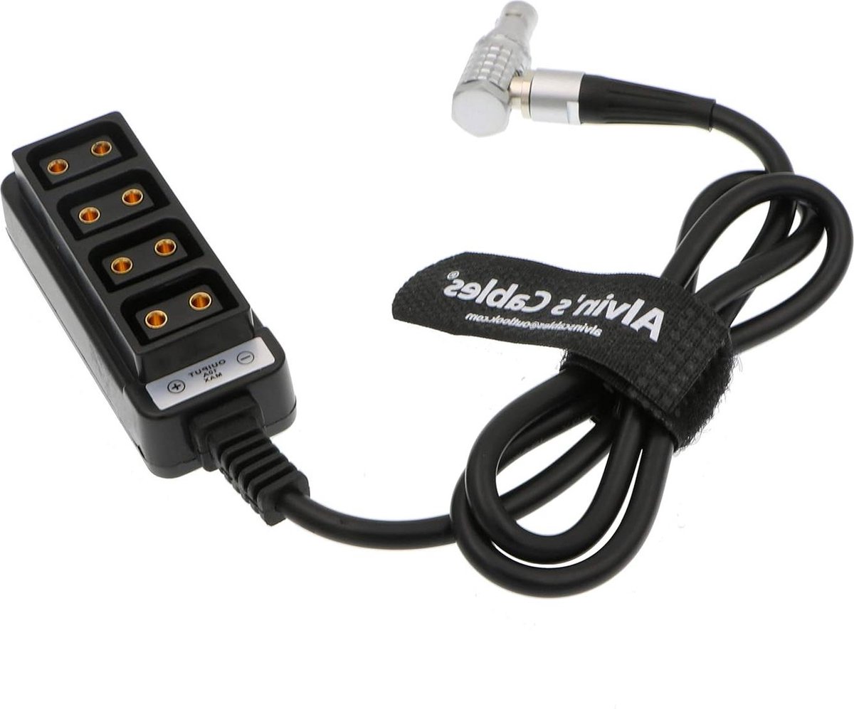 Haakse 2-pins mannelijke splitterkabel voor RED DSMC2 Jetpack RTmotion Sidekick - 4 D-tap vrouwelijk