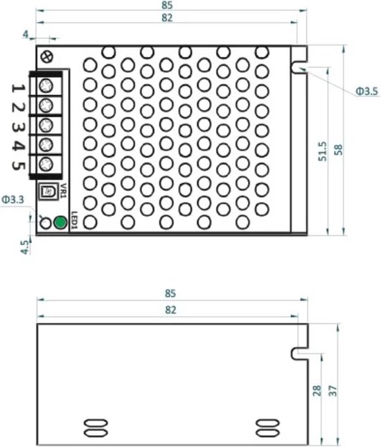 LED Voeding - 12V - 60Watt - 5A