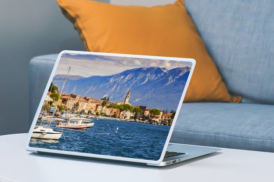 Autocollant pour ordinateur portable - 15,6 pouces - Le paysage urbain de Toscolano Maderno et du lac de Garde