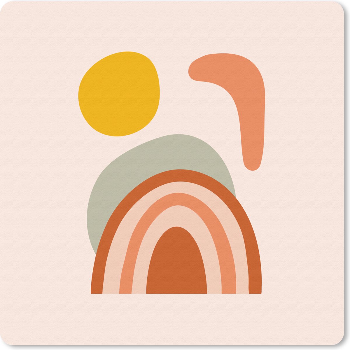 Muismat 20x20 cm - Mousepad Regenboog - Zon - Abstract - Zomer - Muismatten