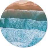 Muismat - Mousepad - Rond - Zee - Golf - Patroon - 20x20 cm - Ronde muismat