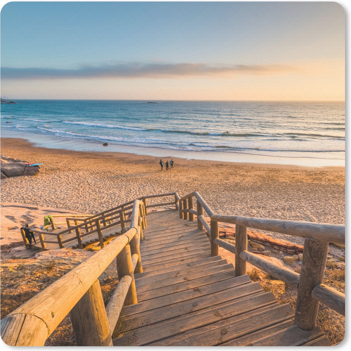 Muismat 30x30 cm - Mousepad Strand - Trap - Portugal - Muismatten