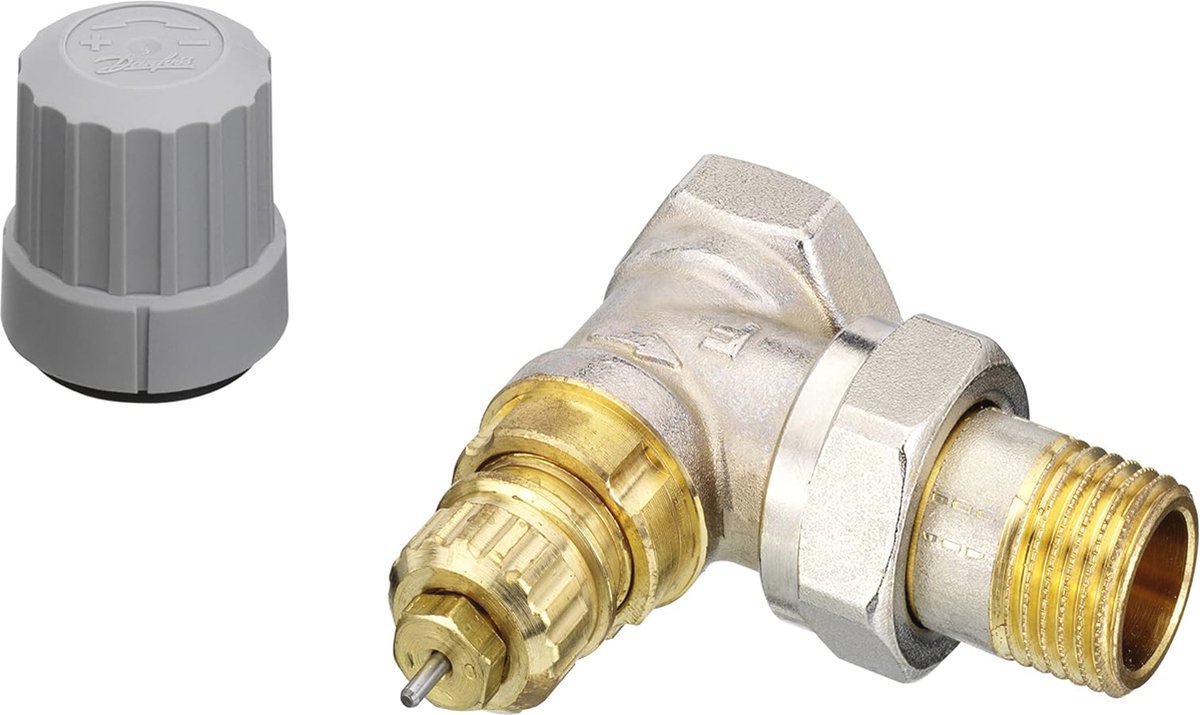 Thermostaatventiel voor Hoekradiator 1/2 inch - Grijs