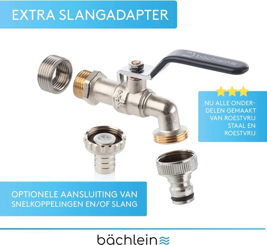 Waterkraan voor de tuin - Universeel 1/2 inch - Tuinkraan met dubbele kogel