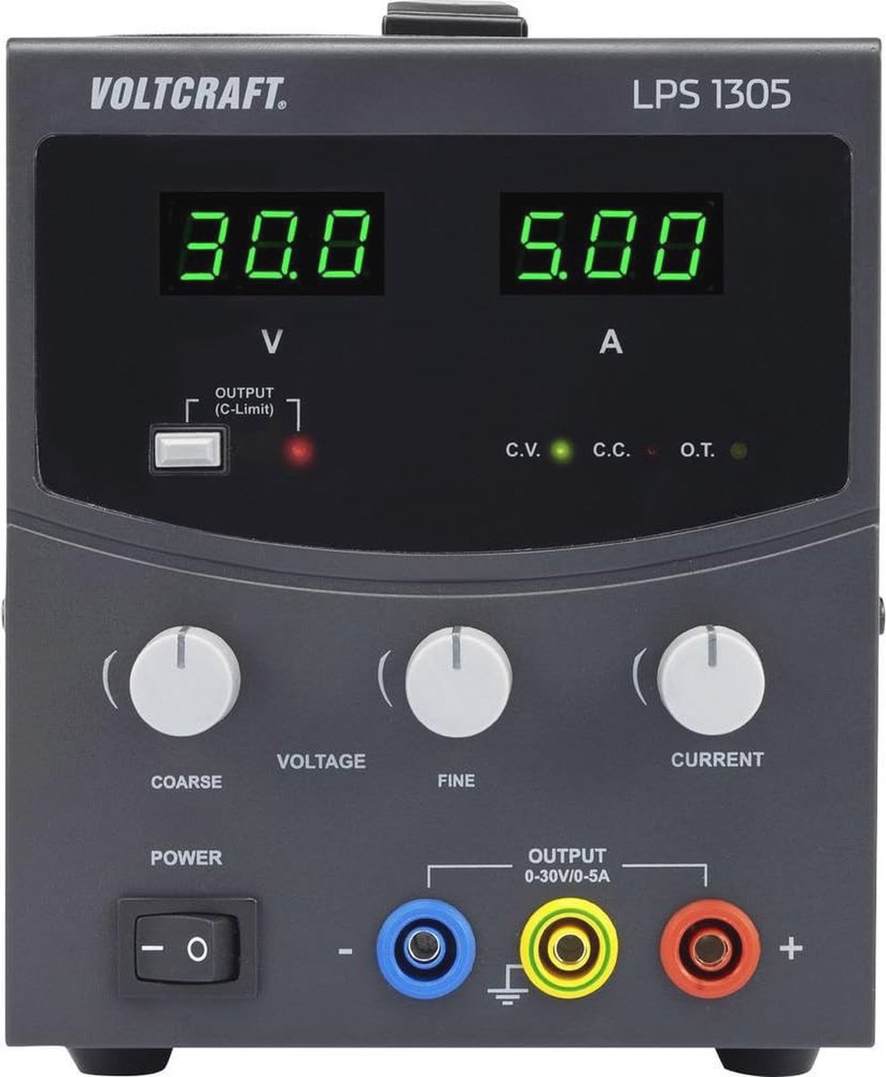 Whadda Programmeerbare labovoeding 0-30VDC / 5A max. - dubbele led