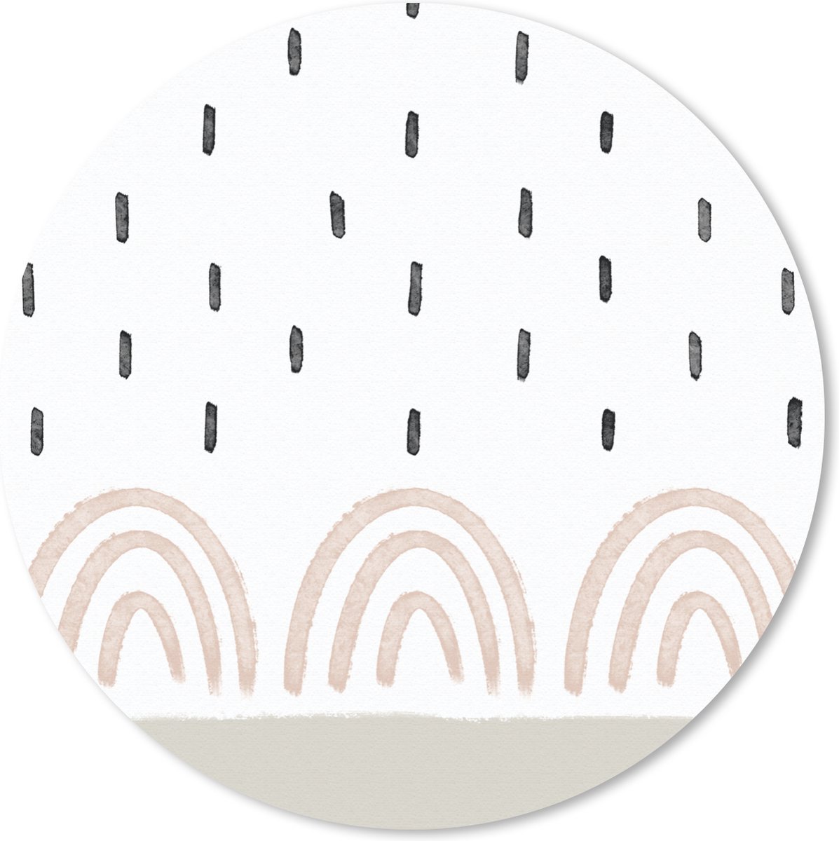 Muismat rond 50x50 cm - Mousepad Regenboog - Pastel - Regen - Ronde muismatten