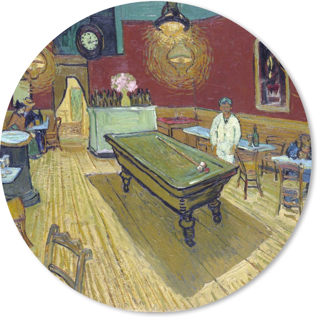Muismat rond 50x50 cm - Mousepad Het Nachtcafé - Vincent van Gogh - Ronde muismatten