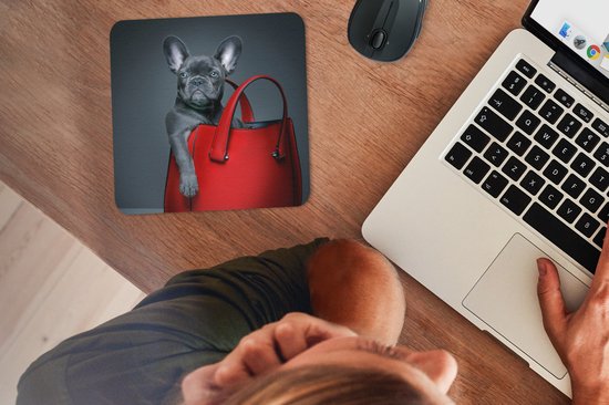 Muismat 20x20 cm - Mousepad Hond - Grappig - tas - Kinderen - Jongens - Meisjes - Kids - Muismatten