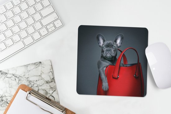 Muismat 20x20 cm - Mousepad Hond - Grappig - tas - Kinderen - Jongens - Meisjes - Kids - Muismatten