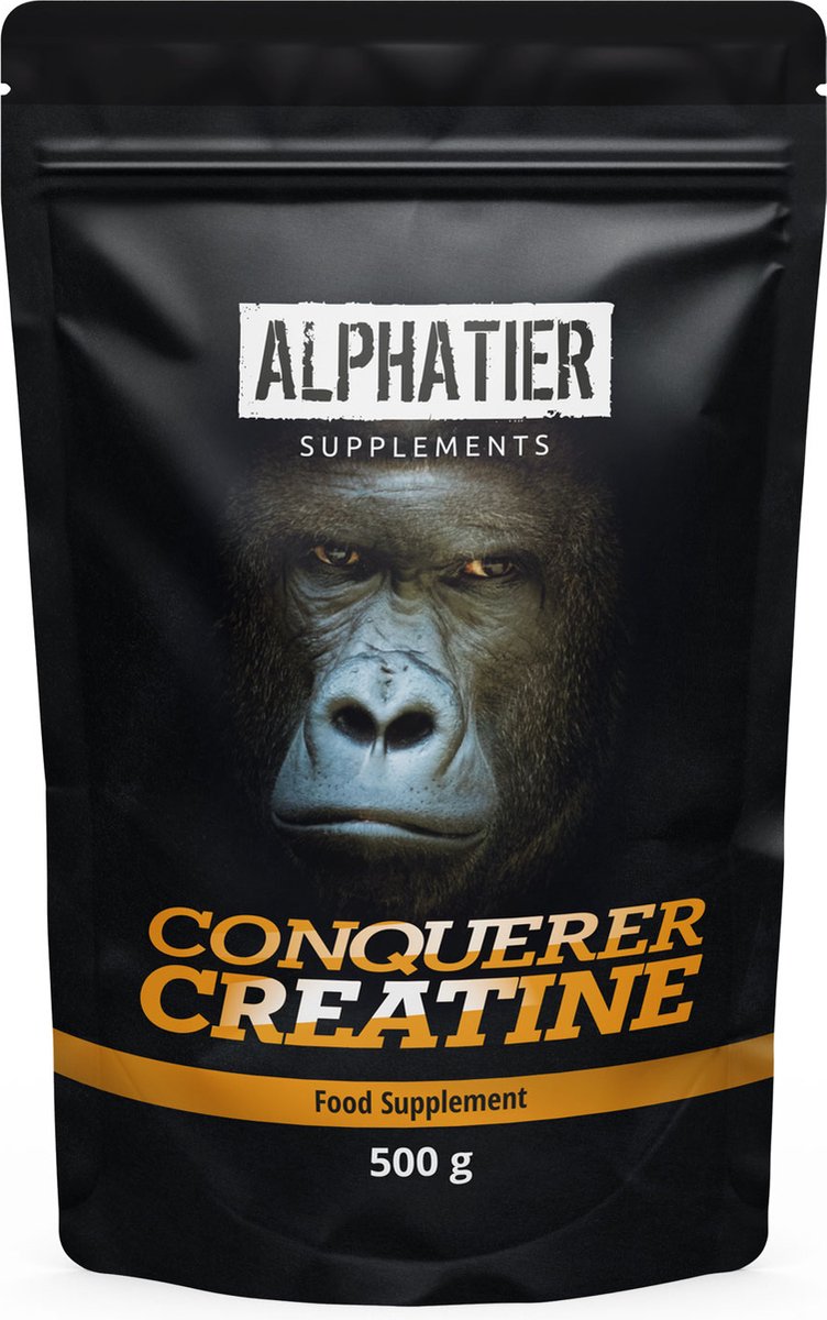 Goedkoopste Alphatier Conquerer Creatine Creatine- Creapure - Creatine Monohydraat Poeder - hoge dosering veganistisch - massa en kracht - 500 g