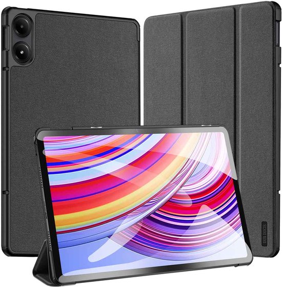 Dux Ducis - Housse de tablette adaptée à Xiaomi Redmi Pad Pro - 12,1 pouces - Domo Book Case - Fonction veille/ Sleep automatique - Zwart