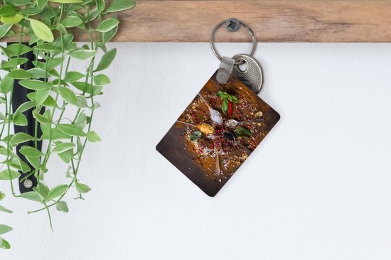 Porte-clés - Épices - Herbes - Cuillères - Sel - Marron - Cuisine - Distribution de cadeaux - Plastique