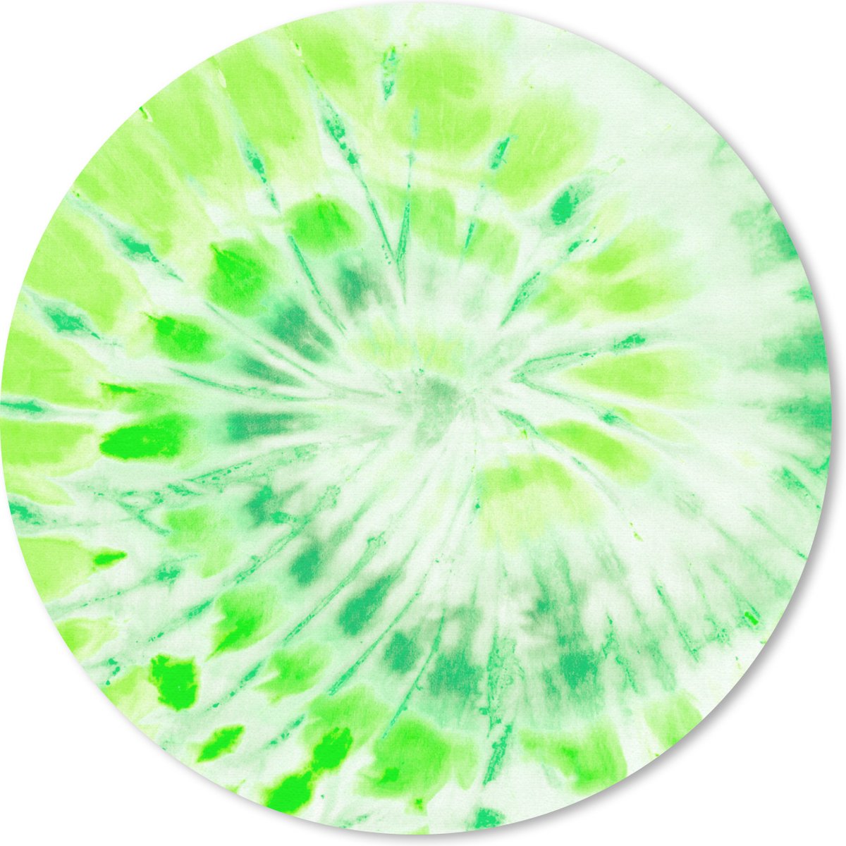 Muismat rond 50x50 cm - Mousepad Tie dye - Groen - Kunst - Ronde muismatten