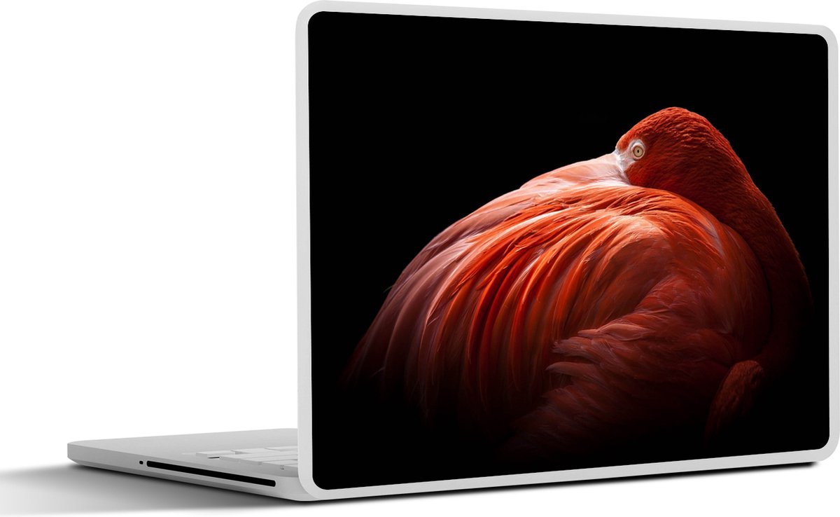 Laptop sticker - 14 inch - Flamingo - Veren - Roze - 32x5x23x5cm - Laptopstickers - Laptop skin - Cover