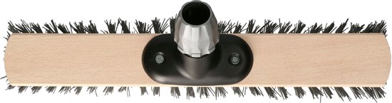 Professionele houten harde staaldraad straatbezem/buitenbezem zwart 40 cm - Bezemkop met universele steelhouder - Bezems van Pro — afbeelding 2