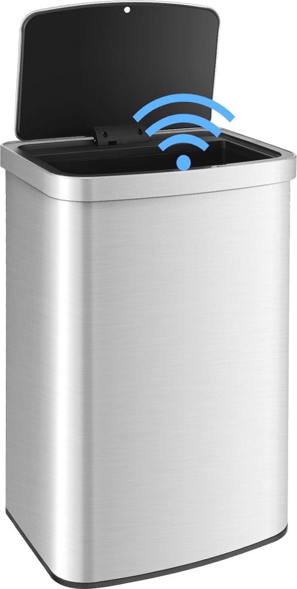 Automatische Vuilnisemmer met Sensor - 50 Liter - Roestvrij Staal - Contactloze Afvalemmer voor Keuken