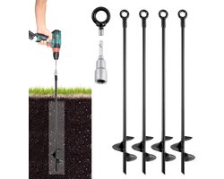 Grondankers 40 cm - Set van 4 - Grondharingen Voor Harde Grond - Tenten Luifels Schuren