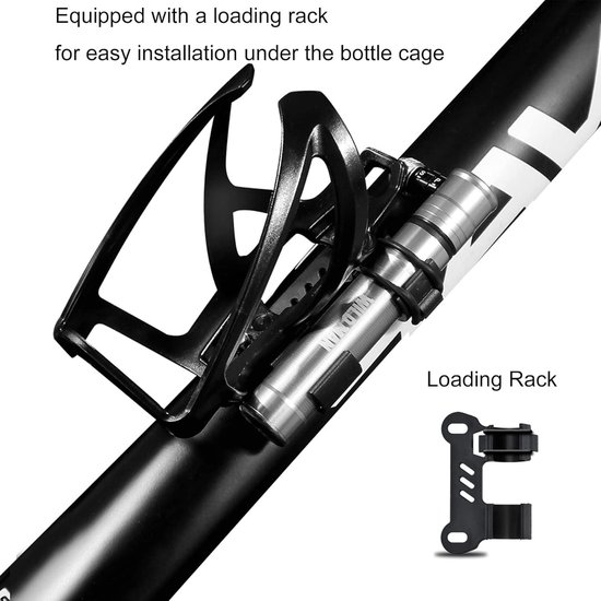 Fietspomp, klein, alle ventielen, mini-luchtpomp, fiets, 100 psi, aluminium, draagbare pomp met montagehouder, lichte fietspomp voor MTB, racefiets, balpomp