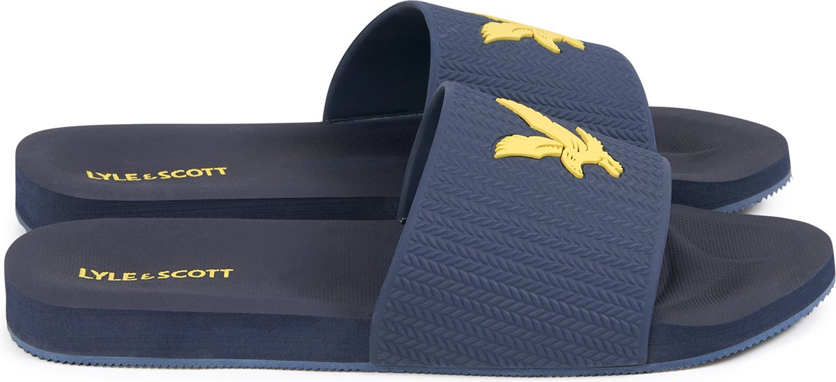 Lyle and scott sliders navy clearance