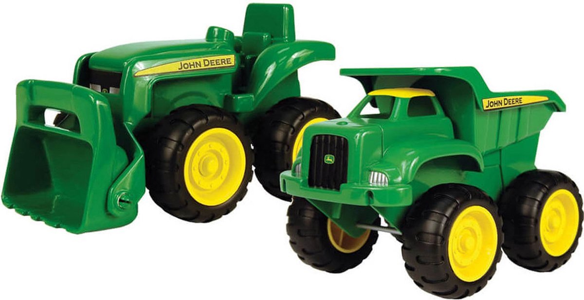 Kiepwagen en Graafmachine Speelset - John Deere - 2 landbouwvoertuigen in 1
