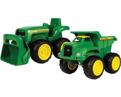 Kiepwagen en Graafmachine Speelset - John Deere - 2 landbouwvoertuigen in 1