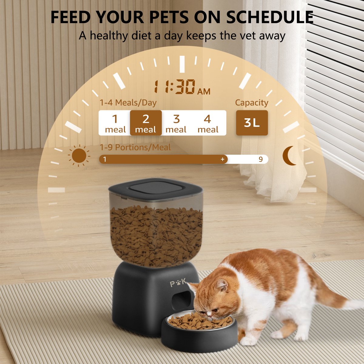 Afbeelding 2 van PUPPY KITTY 2-in-1 Voer & waterdispenser - Kat & Hond -Automatische Voerbak - Voerbak voor katten - Automatische Waterbak - Waterdispenser - Voeder - Eetbak - Drinkbak - Zwart