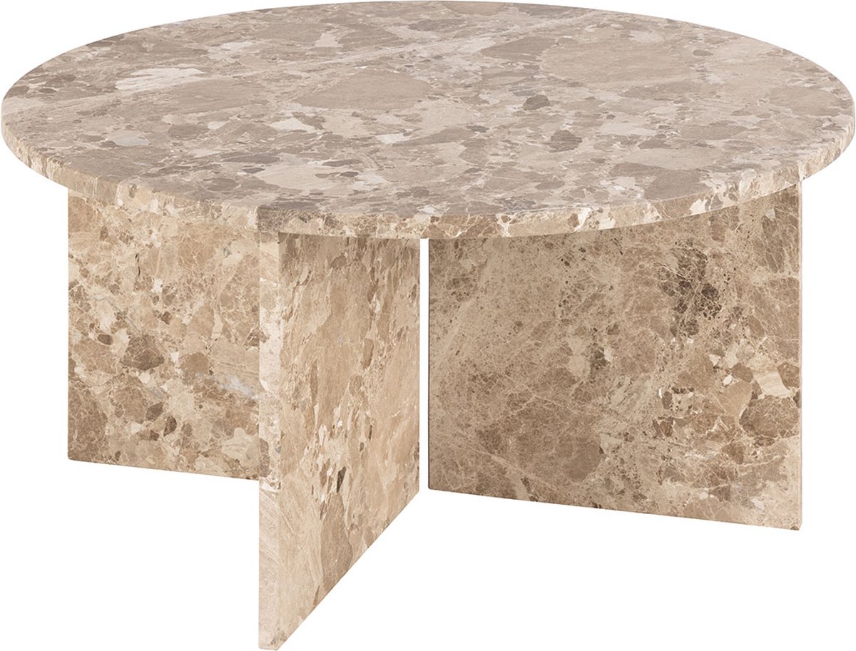 Giga Living Salontafel Zivik - Bruin Marmer - Ø90x42cm