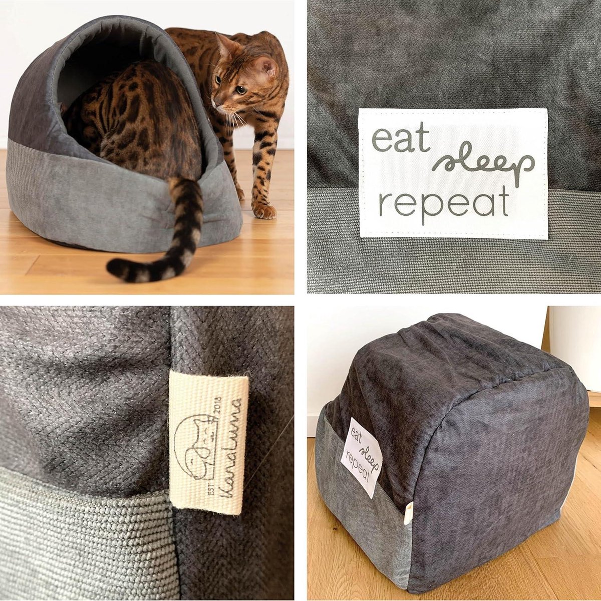 Damian-Wiklina Kattenmand om te slapen – Kattenhut Indoor – Grootte L: 60 cm ovaal – Kattenhol van wilgenhout – Twee verdiepingen honden- of kattenbed – Natuurlijke mandkleur