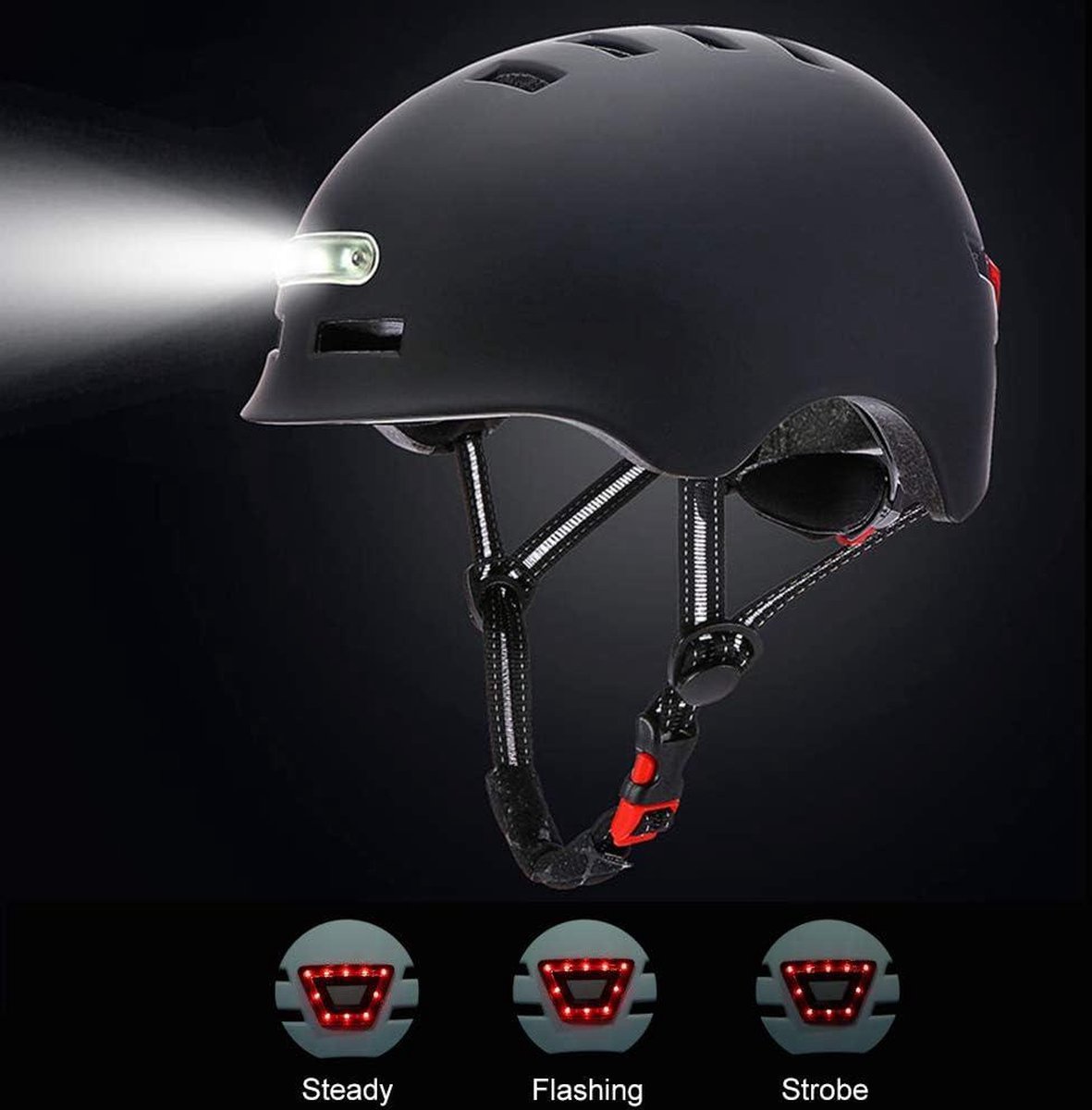 Verstelbare stedelijke mountainbike-helmen voor kinderen - LED-koplamp helm voor skateboard BMX fietsen skate wielrennen