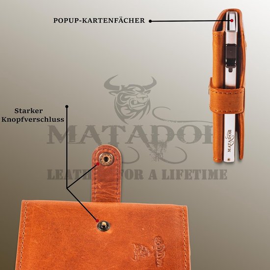 MATADOR MIAMI Leder Slim Wallet mit XL-Münzfach Vintage