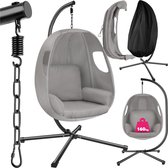 Bol.com tectake® Hangstoel met frame - Schommelstoel met kussen + rugkussen - Meubels voor woonkamer of slaapkamer - Balkonmeubi... aanbieding
