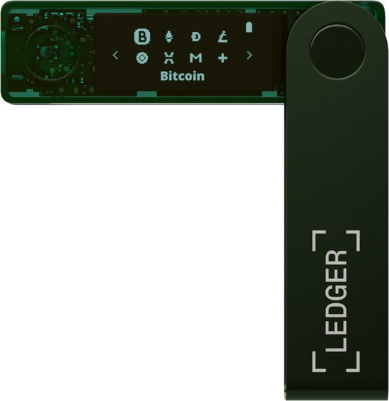 Ledger Nano X - Hardware Wallet- beveilig en beheer je crypto wallet (Bitcoin), en NFT's onderweg met onze hardwarewallet met Bluetooth® - Emerald Green