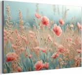 Tableau aluminium 120x80 cm - Décoration murale métal - Fleurs - Nature - Coquelicots - Champ de fleurs - Décoration murale métal salon - Décoration industrielle - Photo sur dibond - Accessoires industriels chambre
